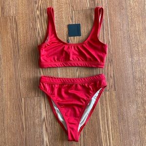 Scoop Neck High Waisted Bikini